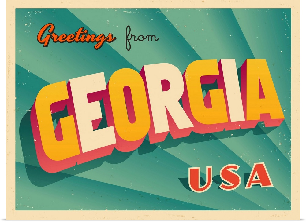 Vintage touristic greeting card - Georgia.