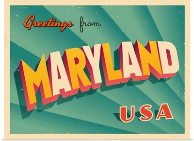 Vintage Touristic Greeting Card - Maryland