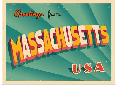 Vintage Touristic Greeting Card - Massachusetts