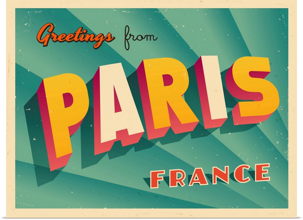 Vintage touristic greeting card - Paris, France.