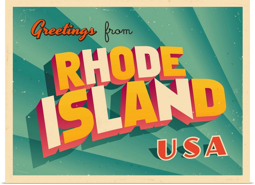 Vintage touristic greeting card - Rhode Island.