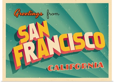 Vintage Touristic Greeting Card - San Francisco, California