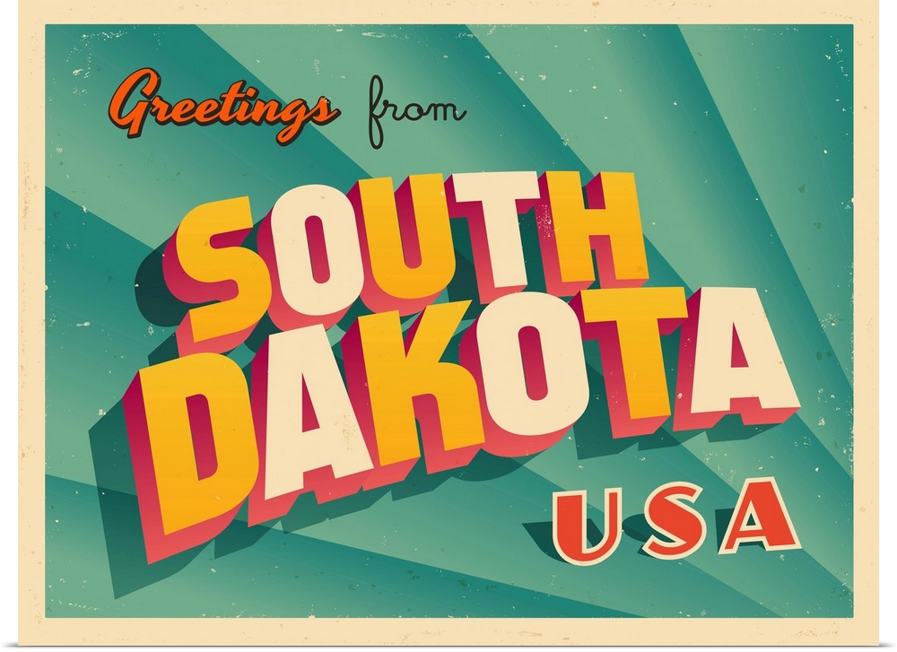 Vintage touristic greeting card - South Dakota.