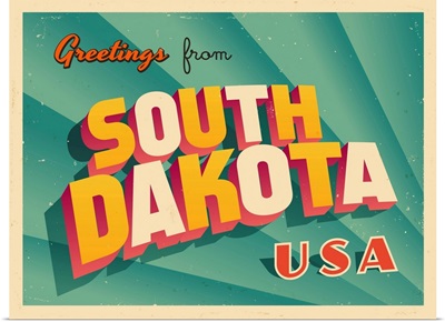Vintage Touristic Greeting Card - South Dakota