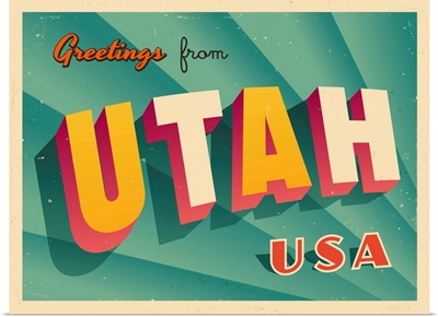 Vintage Touristic Greeting Card - Utah