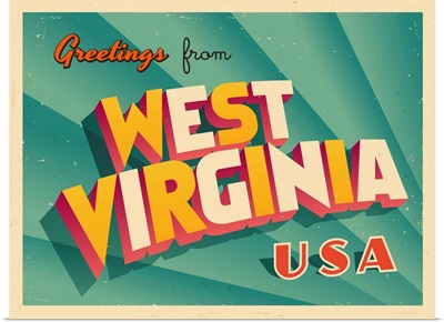Vintage Touristic Greeting Card - West Virginia