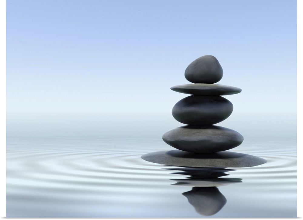 Zen stones in water.