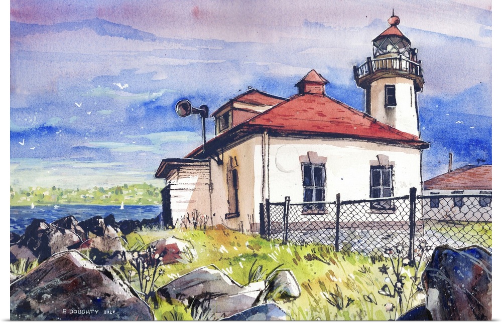 At the tip of West Seattle, there is a typical Pacific Northwestern lighthouse at the Coast Guard station. It has warned w...
