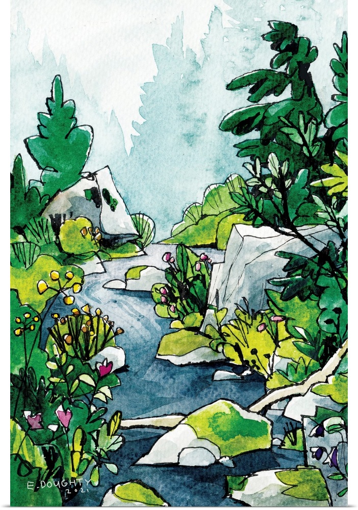 On a hike near Mount Rainier's Wonderland Trails, the artist stopped by a stream to sketch the incredibly lush landscape. ...