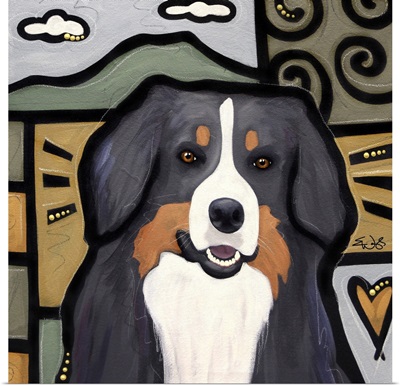 Bernese Mountain Dog Pop Art