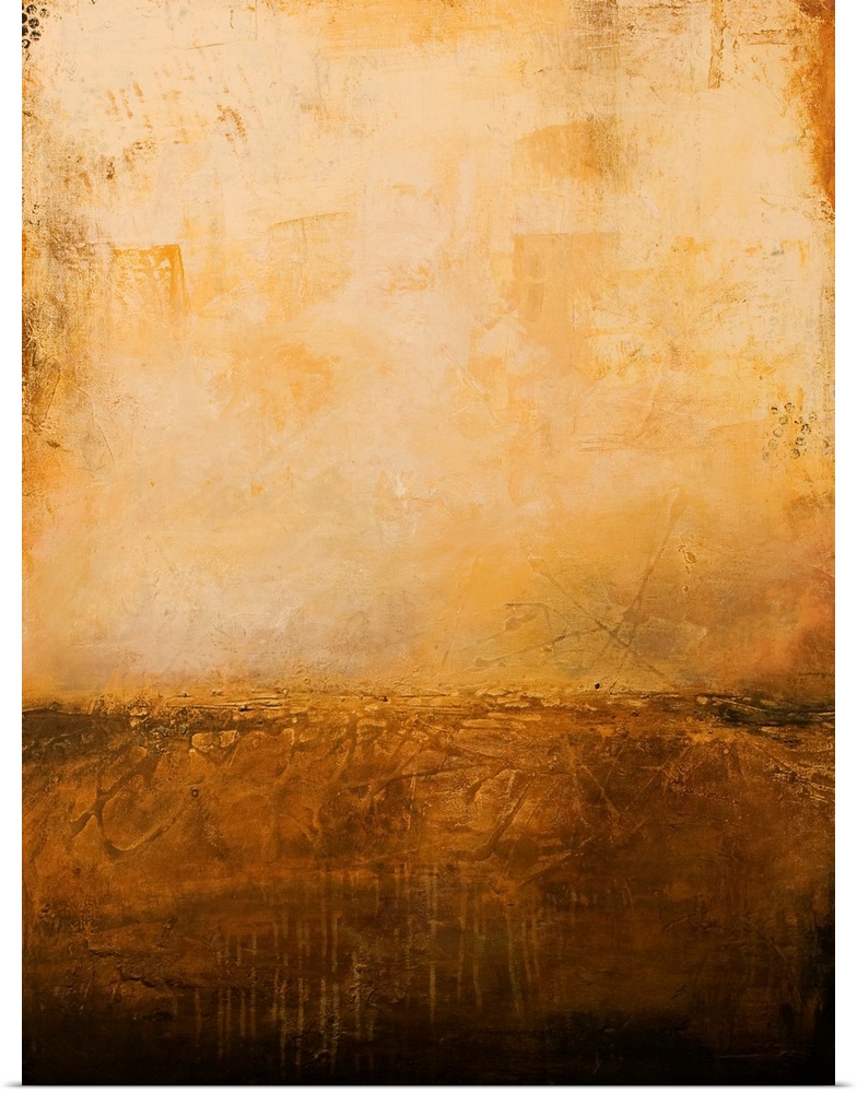 Abstract artwork for the home or office, this vertical painting has a calming sophistication created from a warm color pal...