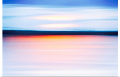 Abstract Of Lake At Sunset