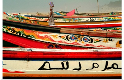 Africa, Senegal, Lompoul village, boats