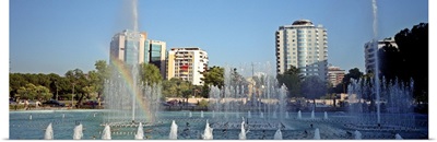 Albania, Tirana, View towards new buildings