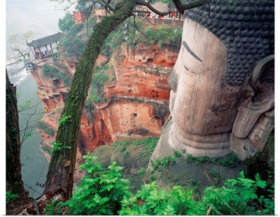 Asia, China, Sichuan, Giant Buddha of Leshan, the largest Buddha in the world