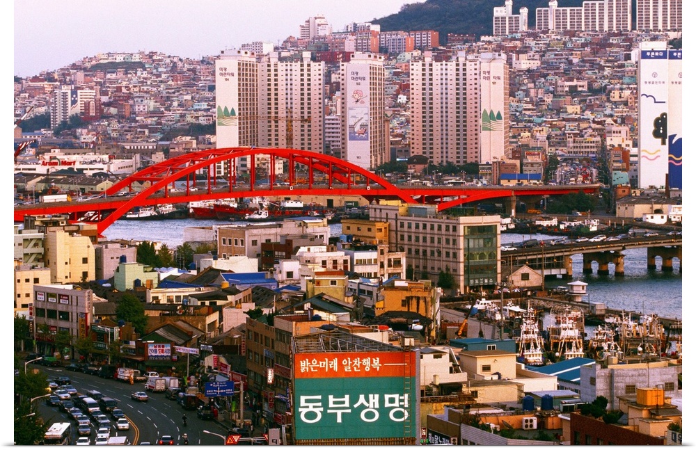 Korea, South Korea, Pusan-si, Pusan (Busan) town, view from Phoenix Hotel