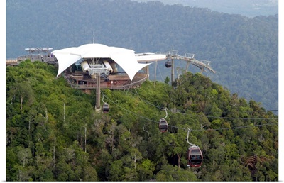 Asia, Malaysia, Langkawi island, Gunung Mat Cincang mountain, cable car station