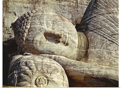 Asia, Sri Lanka, Polonnaruwa, Gal Vihara temple, reclining Buddha