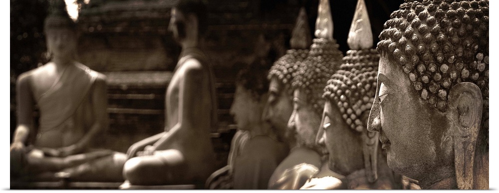 Thailand, Thailand Central, Ayutthaya, Wat Yai Chai Mongkhon, Buddha statues
