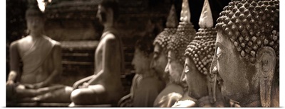 Asia, Thailand, Ayutthaya, Wat Yai Chai Mongkhon, Buddha statues