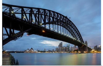 Australia, New South Wales, Sydney, Sydney Harbor Bridge, The Famous Bridge At Dawn