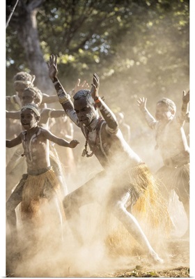 Australia, Queensland, Late afternoon dance at the Laura Festival, Cape York, Laura