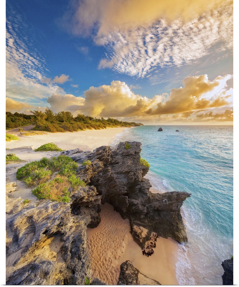 Bermuda, Warwick Parish, South Shore Park, Caribbean sea, Warwick Long Bay at dawn.