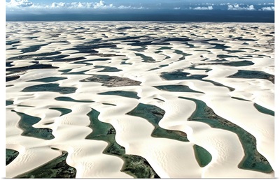 Brazil, Maranhao, Lencois Maranhenses National Park aerial view