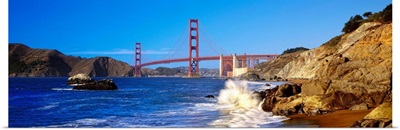 CA, San Francisco, Golden Gate Bridge, View from Baker Beach