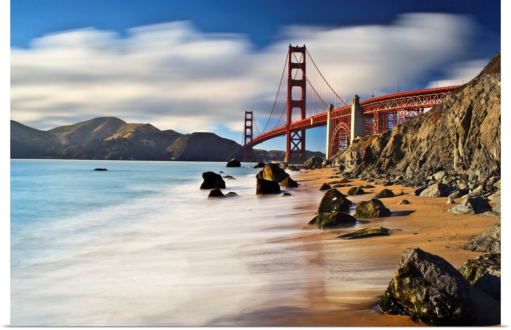 USA, California, Golden Gate Bridge, View from Marshall bridge.
