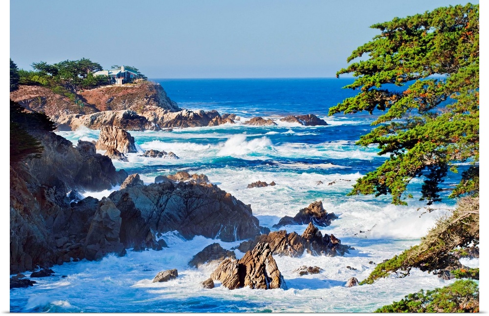 California, Monterey, Rugged coastline along Highway 1
