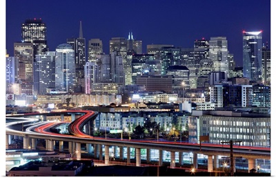California, San Francisco, Skyline at night