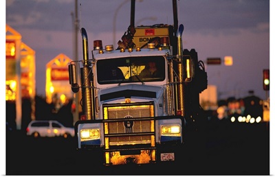 Canada, Alberta, Grand Prairie, Grand Prairie, truck with headlights