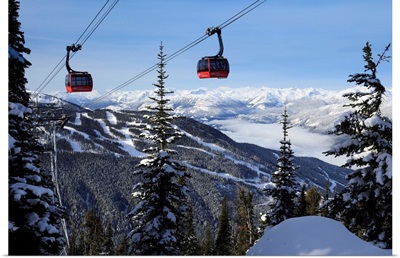 Canada, British Columbia, Gondola and the Whistler mountain ski area