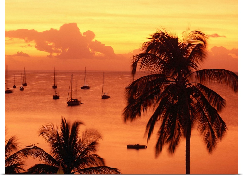 Sonnenuntergang bei Les Trois Ilets, Martinique , Inseln ..ber dem Winde, Karibik
