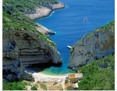 Croatia, Dalmatia, Adriatic Coast, Vis Island, Stiniva Bay