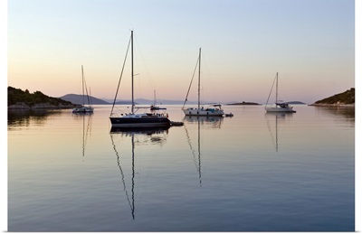 Croatia, Dalmatia, Adriatic sea, Adriatic Coast, Mooring overnight at Tijat island