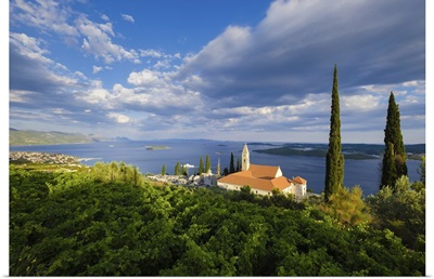 Croatia, Dalmatia, Orebic, Last Lights On The Monastery Of Our Lady Of The Angels