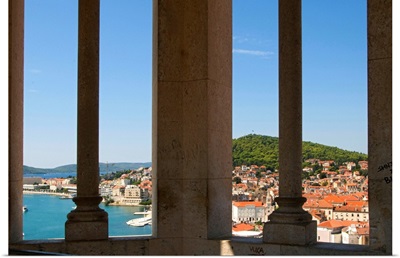 Croatia, Dalmatia, View of the town from the bell tower of the cathedral