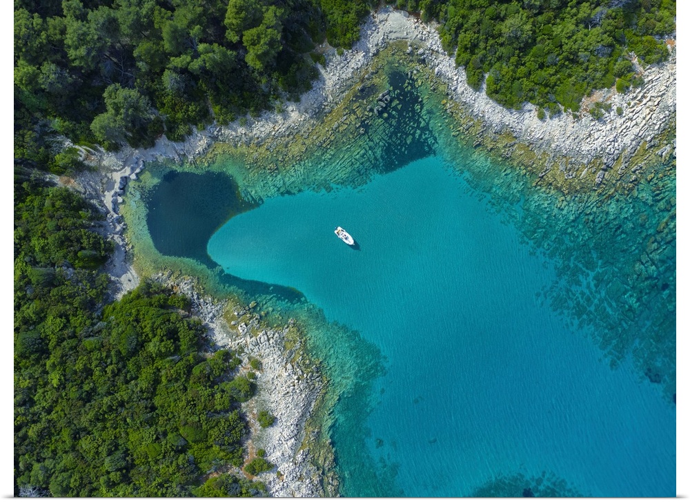 Croatia, Kvarner, Losinj island, Mediterranean sea, Adriatic sea, Bay of the island of Male Orjule.