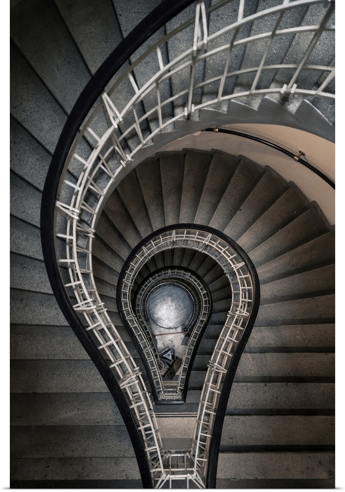 Czech Republic, Central Bohemia Region, Prague, Bohemia, Stare Mesto, Spiral staircase at House of Black Madonna.