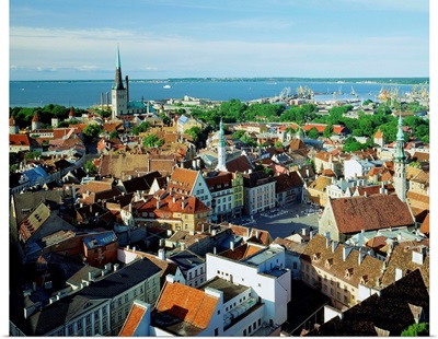 Estonia, Tallinn, View of the old town
