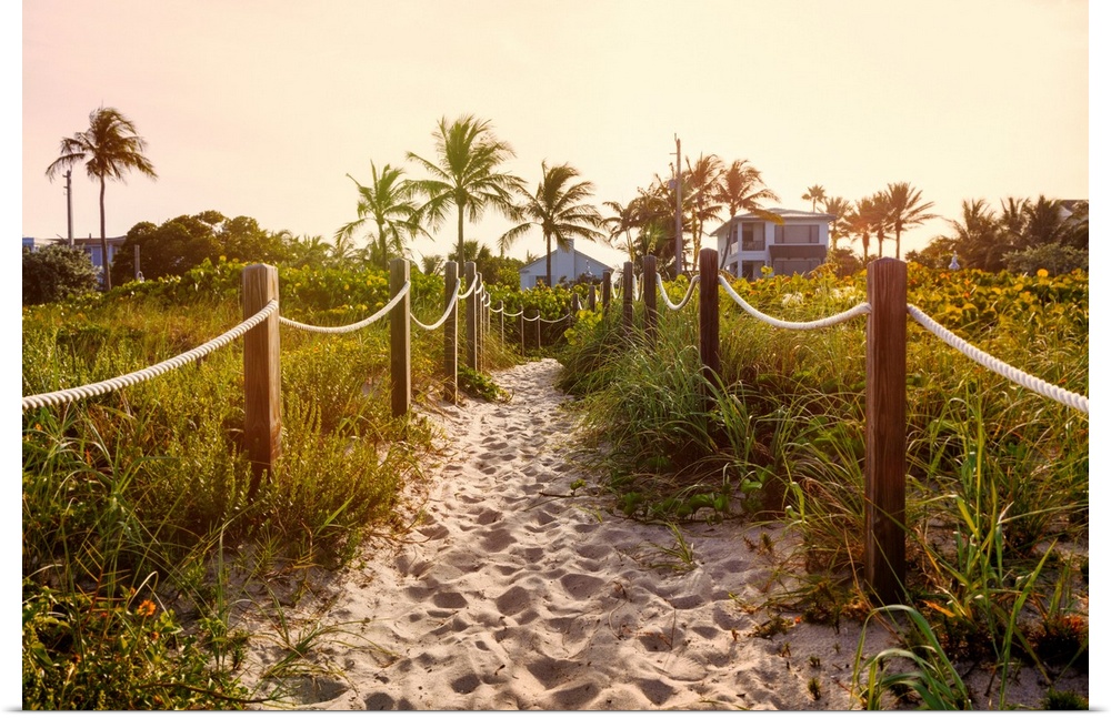 Florida, South Florida, Delray Beach, pathway on beach.