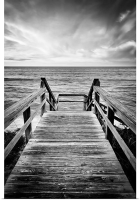 Florida, South Florida, Lantana, Wooden Staircase Leading To Beach