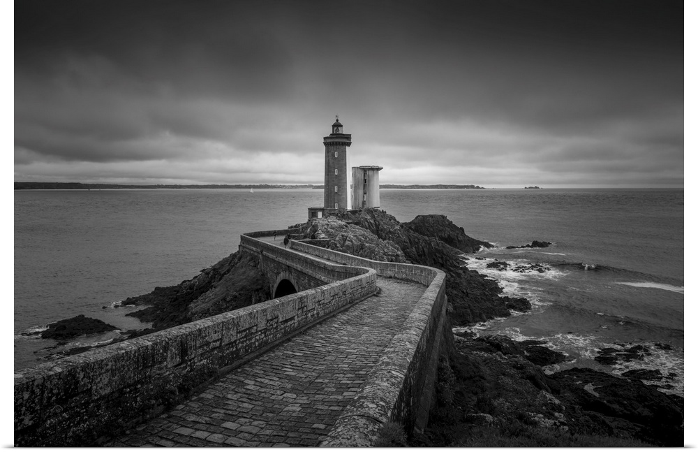 France, Brittany, Atlantic ocean, Finistere, Petit Minou lighthouse.