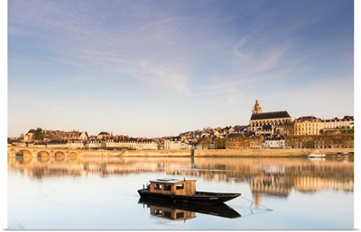 France, Centre, Loire Valley, Blois, River Loire And Blois Cathedral