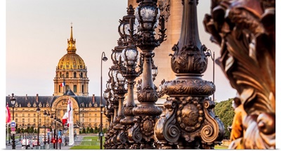 France, Ile-De-France, Paris, Alexander III Bridge And The Hotel Des Invalides