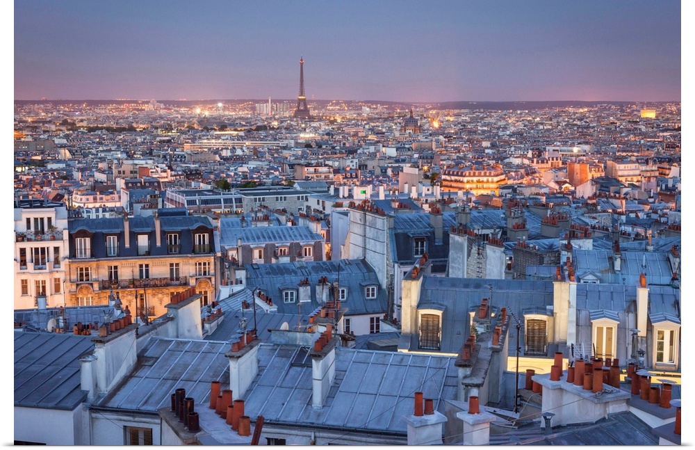 France, Ile-de-France, Ville de Paris, Paris, City view from Montmartre.