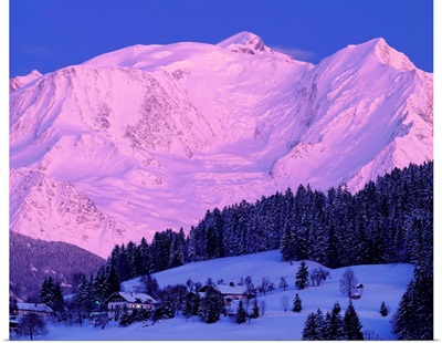 France, Rhone-Alpes, Mont-Blanc, sunset