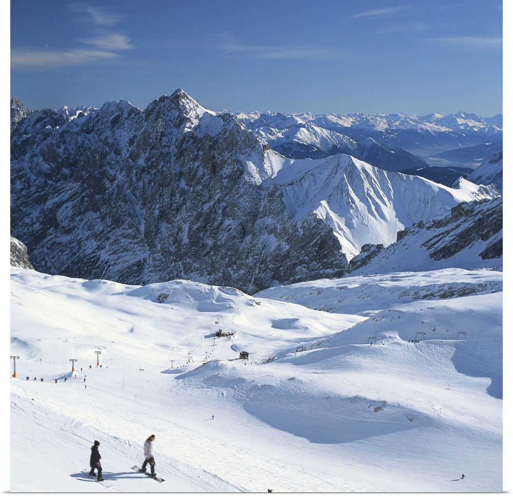Germany, Bavaria, Oberbayern, Zugspitze mountain range, ski slope